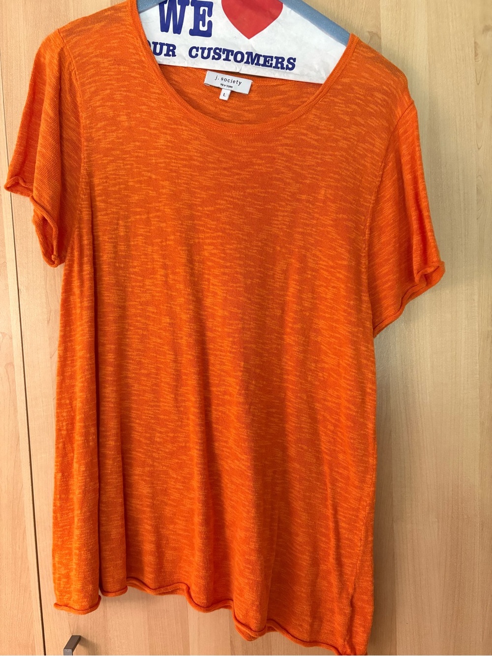 Society Orange Heathered Short Sleeve Scoop Neck Tee